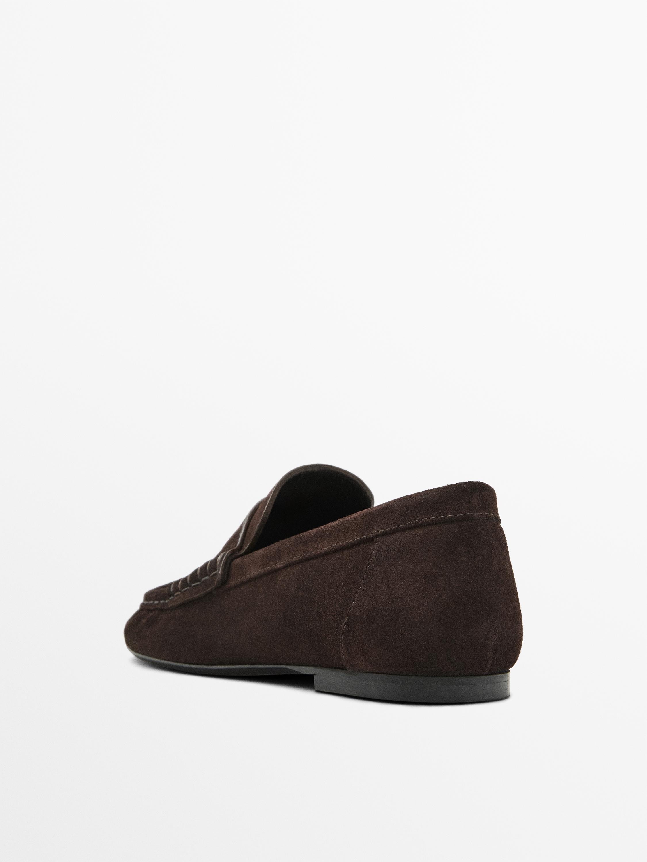 Split suede leather loafers